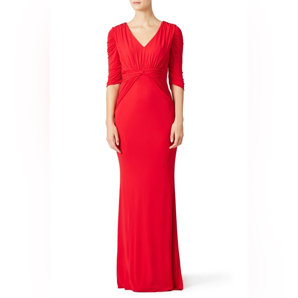 Badgley Mischka Layla Gown Formal Dress Red Maxi size 14 - Picture 15 of 15